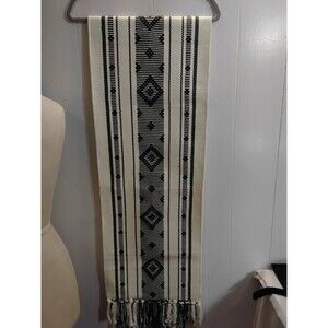 Huntington Hope Woven Black & White Table Runner